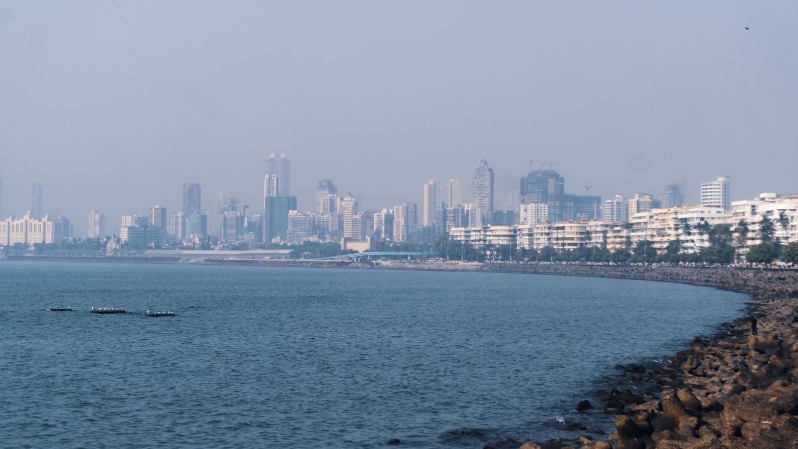 Marine Drive promenade and the South Mumbai skyline
